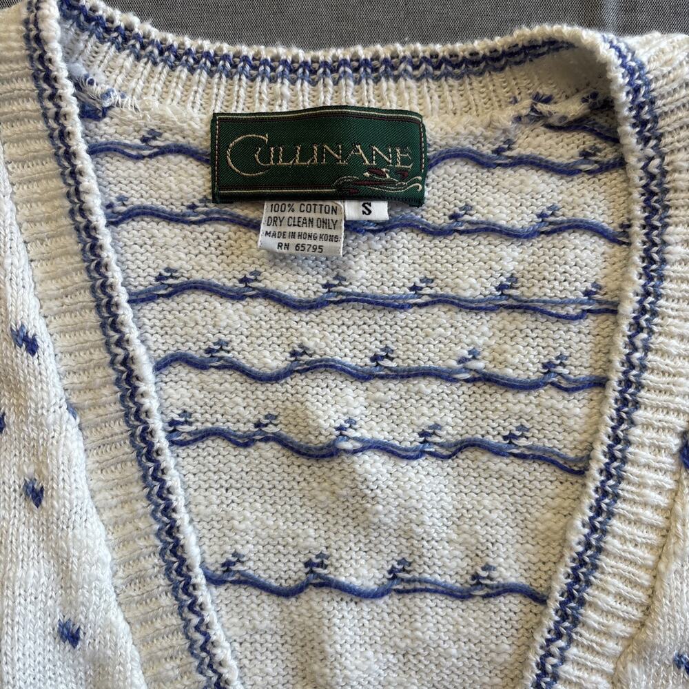 Cullinane Sweater Vest Womens Small Fruit And Floral 100% Cotton Vintage - Picture 2 of 6